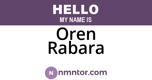 Oren Rabara