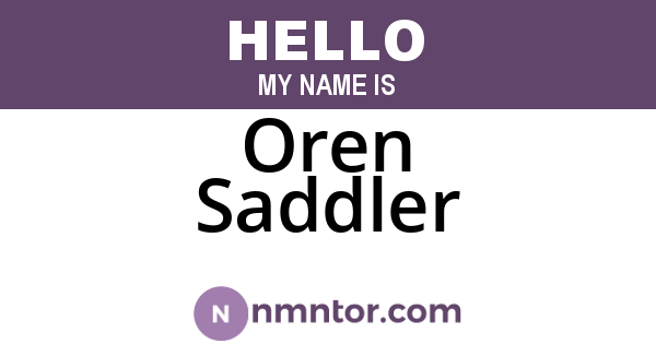 Oren Saddler