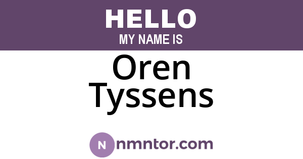 Oren Tyssens