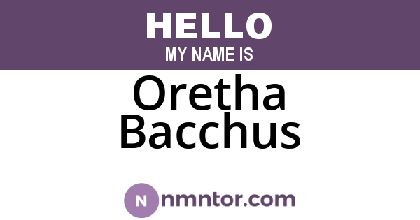 Oretha Bacchus
