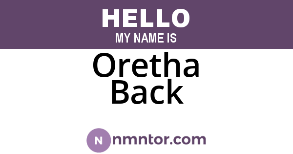 Oretha Back