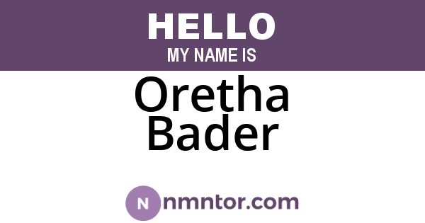 Oretha Bader