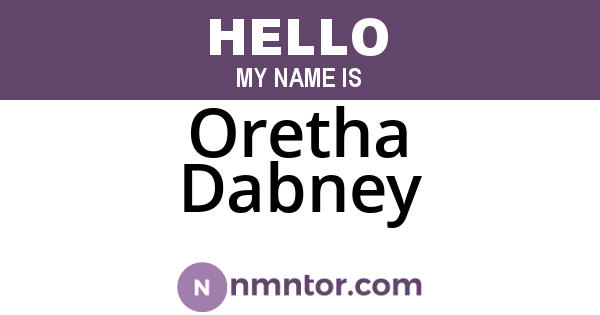 Oretha Dabney