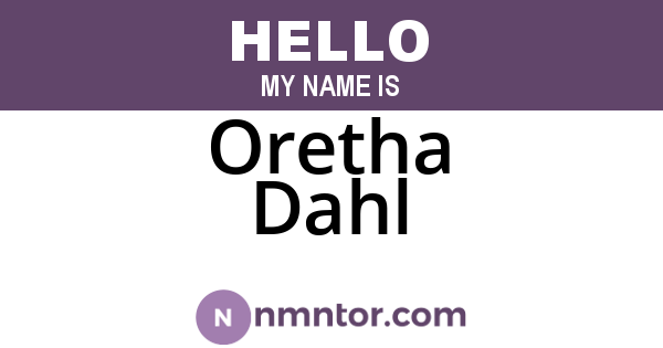 Oretha Dahl