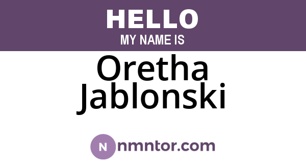 Oretha Jablonski