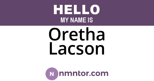 Oretha Lacson