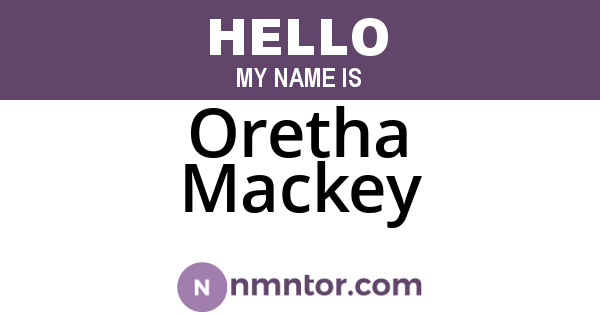 Oretha Mackey
