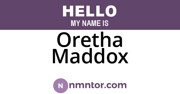 Oretha Maddox