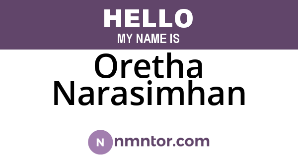 Oretha Narasimhan