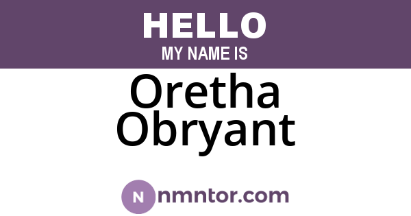 Oretha Obryant