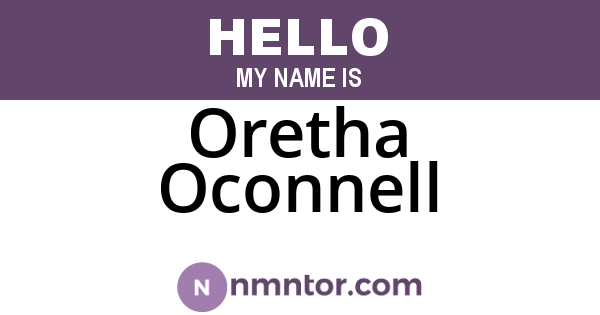 Oretha Oconnell