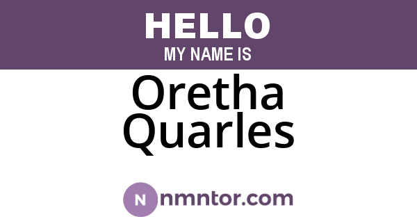 Oretha Quarles