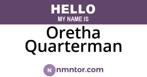 Oretha Quarterman