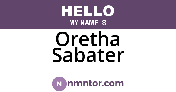 Oretha Sabater