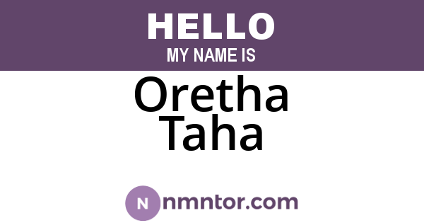 Oretha Taha