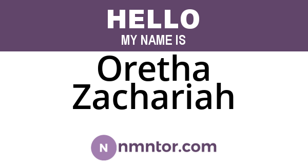 Oretha Zachariah