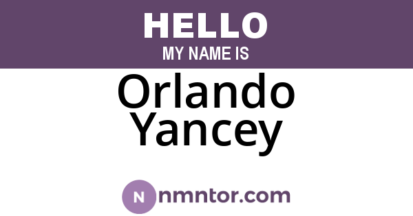 Orlando Yancey
