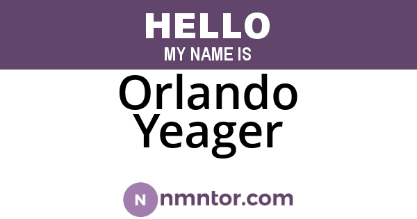 Orlando Yeager