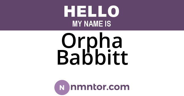 Orpha Babbitt