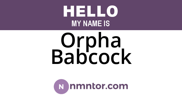 Orpha Babcock