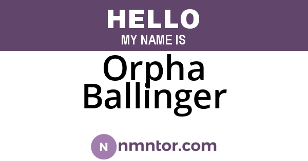 Orpha Ballinger