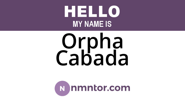 Orpha Cabada