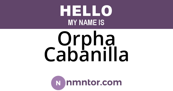 Orpha Cabanilla