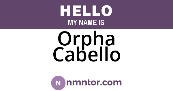 Orpha Cabello