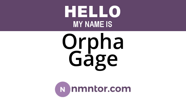 Orpha Gage