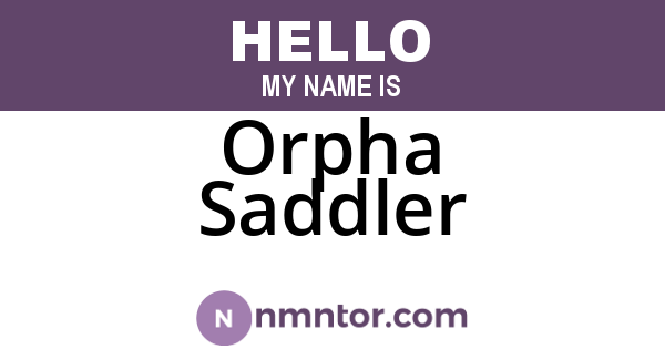 Orpha Saddler