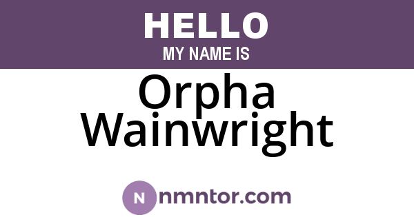 Orpha Wainwright