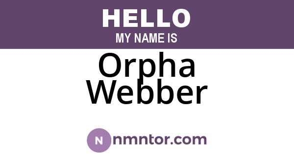 Orpha Webber