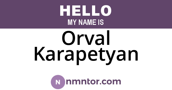Orval Karapetyan