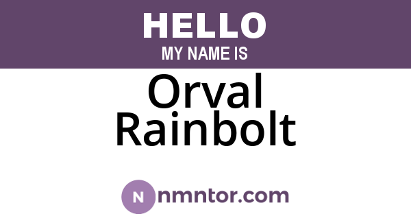 Orval Rainbolt