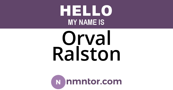 Orval Ralston