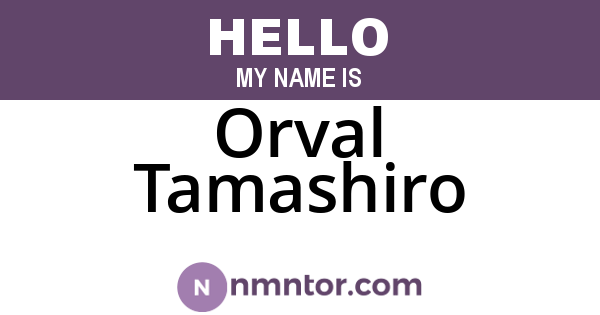 Orval Tamashiro
