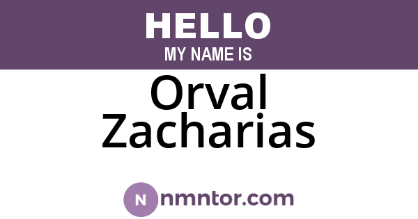 Orval Zacharias
