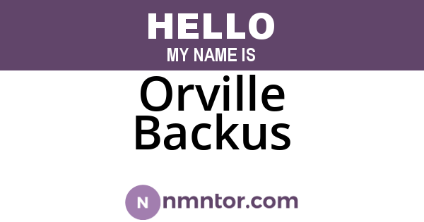 Orville Backus
