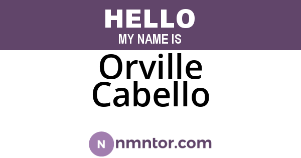 Orville Cabello