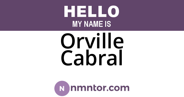 Orville Cabral