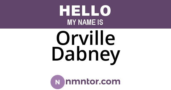 Orville Dabney
