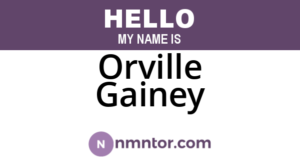Orville Gainey
