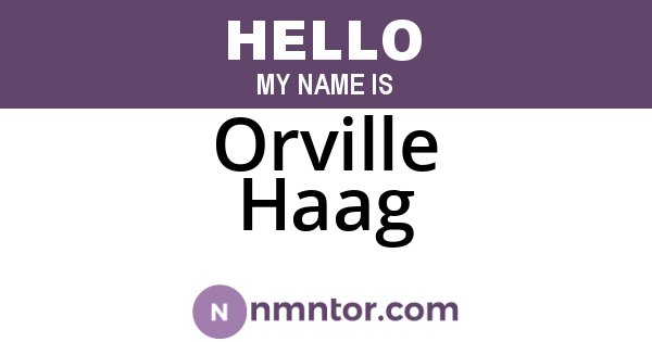 Orville Haag
