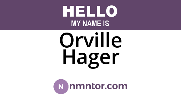 Orville Hager