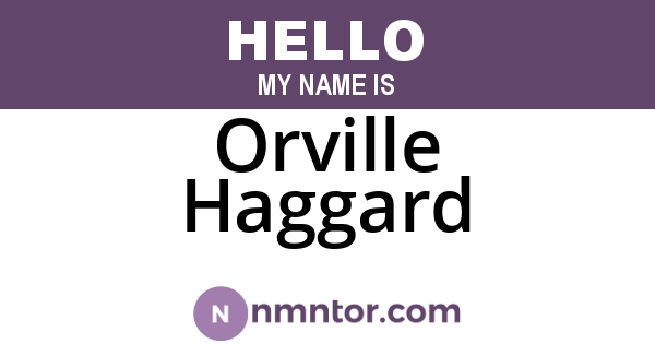 Orville Haggard