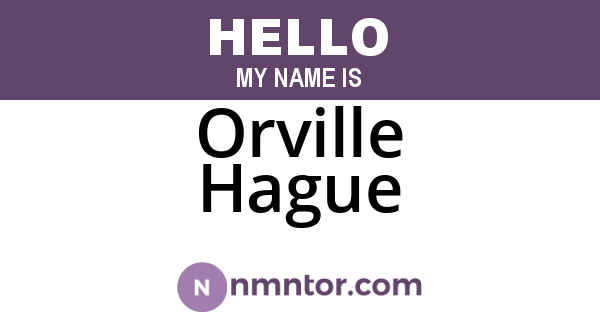 Orville Hague