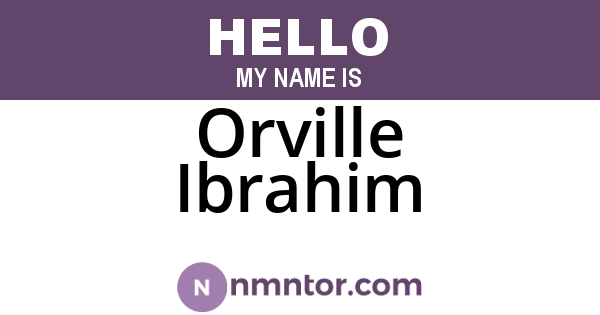 Orville Ibrahim