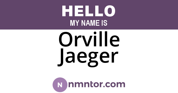 Orville Jaeger