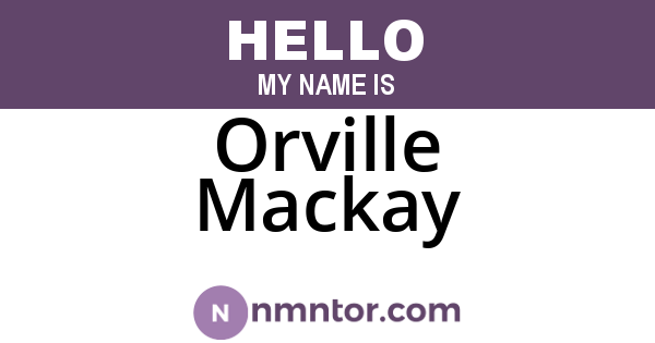 Orville Mackay