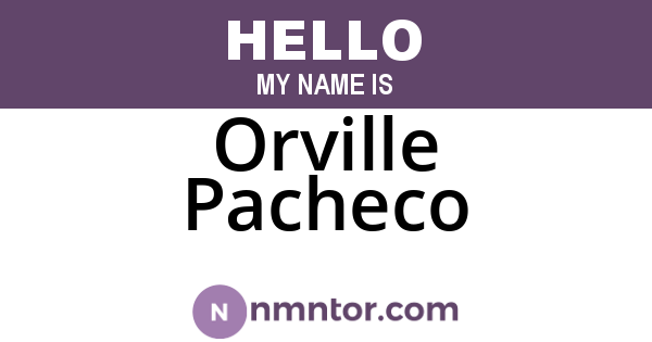 Orville Pacheco